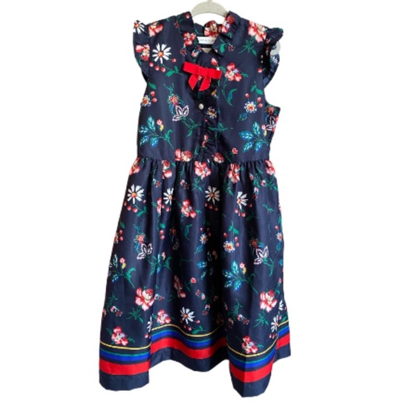 Janie and Jack Other - Janie and Jack Navy Floral Dress with Striped Border NWT Size 7